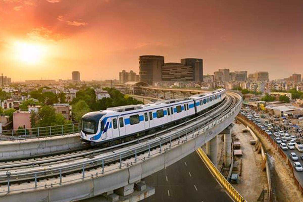 Drone View The Rapid Metro Delhi NCR